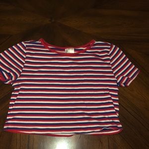 Red, white, and blue striped crop top from H&M